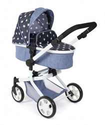 Bayer Chic 2000 poussette pour poupée Mika combi - bleu marine étoiles - poignée réglable