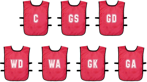 Precision chasubles d'entraînement netball - rouge - enfants - maille respirante