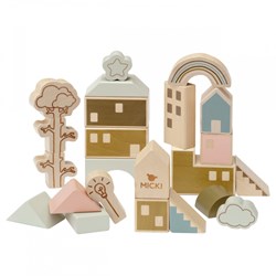 Micki blocs en bois jouet éducatif - blocs à thème 23 pièces