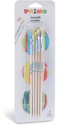 Primo set de pinceaux - pinceaux plats en poils de poney pour enfants 5 pièces