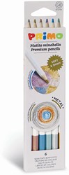 Primo crayons de couleur Minabella Metal 6 pièces bois FSC en boîte
