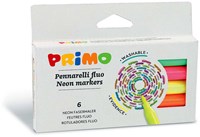 Primo feutres - 6 couleurs fluorescentes en boîte - feutres enfants