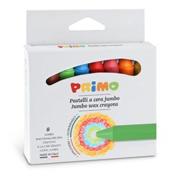 Primo gros crayons de cire - 8 couleurs rondes en boîte - écologique