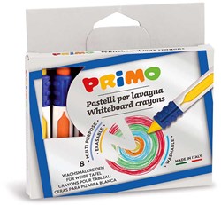 Primo crayons de cire effaçables avec grip - set de 8 couleurs en boîte