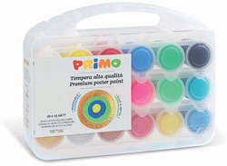 Primo peinture gouache set - 18 couleurs métalliques et fluo en valise