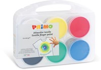 Primo peinture à doigts textile - set 6 couleurs lavables enfants