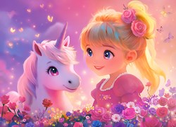 Castorland puzzle princesse licorne 100 pièces puzzle enfant