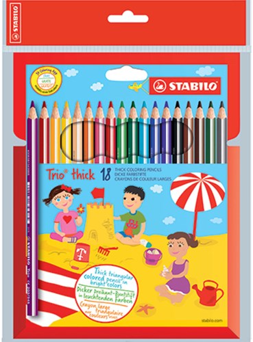 Stabilo 24 crayons de couleur stabilo trio dik 203/24-3
