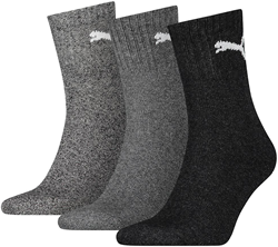 Puma chaussettes de sport tige courte lot de 3 gris unisexe coton confort