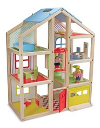 Melissa & Doug maison de poupée en bois - maison moderne avec meubles