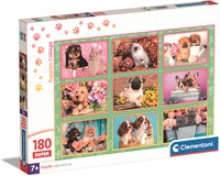 Clementoni puzzle chiots collage - 180 pièces - puzzle animaux enfants-2
