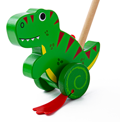 BigJigs jouet à pousser en bois dinosaure T-Rex pour tout-petits