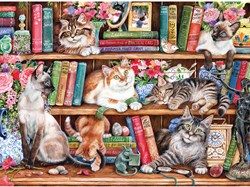 Gibsons puzzle chat bibliothèque 1000 pièces carton