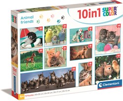 Clementoni puzzle animaux 10-en-1 carton jeu écologique pour enfants