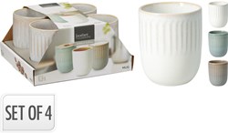 Beker aardewerk 300ml set a 4 stuks