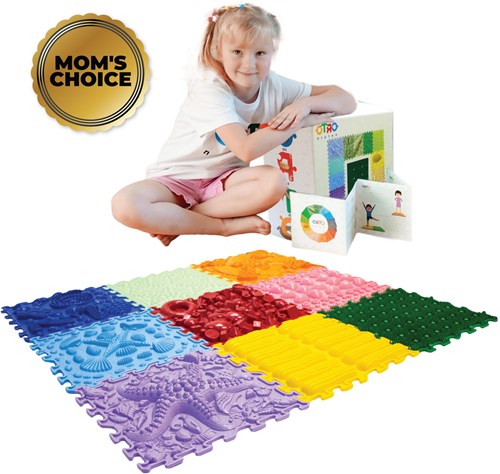 Ortoto Tapis de puzzle de massage sensoriel Herbe boîte 8 pièces-2