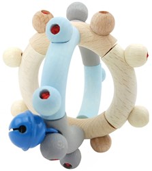 Hess hochet en bois boule bleu naturel jouet bébé