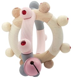 Hess hochet boule en bois rose naturel jouet bébé