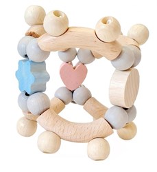 Hess hochet en bois cœur pastel jouet bébé