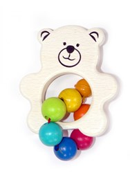 Hess hochet en bois ours en peluche multicolore jouet éducatif