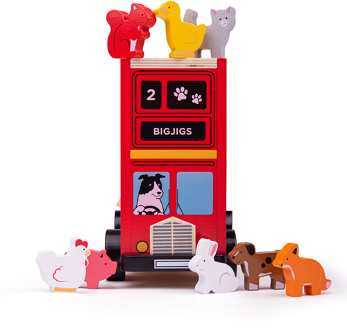 Bigjigs Trieur de bus rouge-2