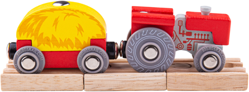 Bigjigs Tracteur et wagon rouge (4)
