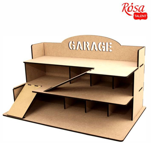 Rosa garage set jouet DIY trois étages MDF 35,5x57x33 cm