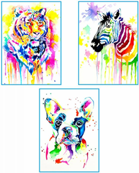 Rosa kit créatif aquarelle animaux 24x34 cm peinture artistique