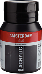 Couleur acrylique d'Amsterdam, noir d'oxyde, opaque, 500 ml/ 1 bouteille