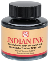 Royal Talens encre de dessin noire Encre de Chine 30 ml - calligraphie