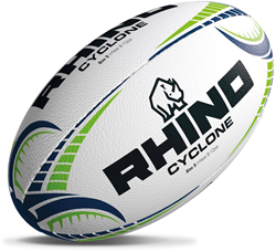 Rhino Cyclone Ballon de Rugby Blanc 5