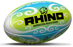 Rhino ballon de rugby Barracuda Beach Pro vert bleu blanc taille 2 midi plage