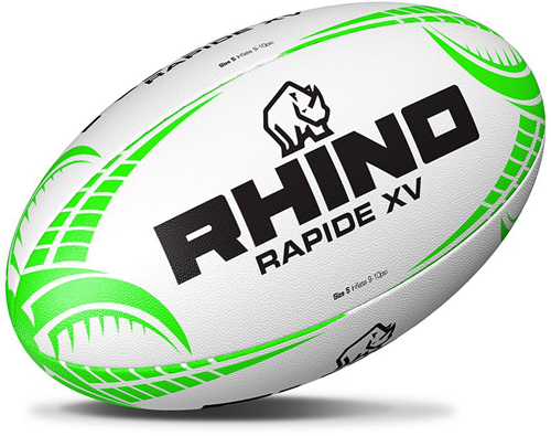 Rhino Rapide XV Ballon de Rugby Blanc - Taille 4