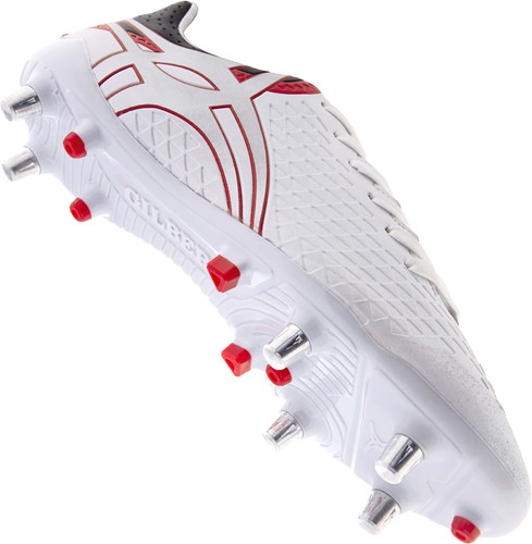 Gilbert Chaussures de Rugby Kaizen 3.0 Pace 6 Crampons Blanc - Taille 34