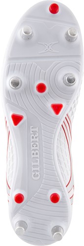 Gilbert Chaussures de Rugby Kaizen 3.0 Pace 6 Crampons Blanc - Taille 34-2