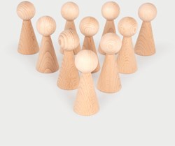 TickiT figurines en bois - jouet naturel 10 pièces 100mm
