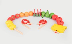TickiT jouet éducatif fruits à enfiler en bois - coloré et ludique