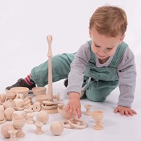 TickiT Objets en bois pour jeu heuristique - 63 pièces-2