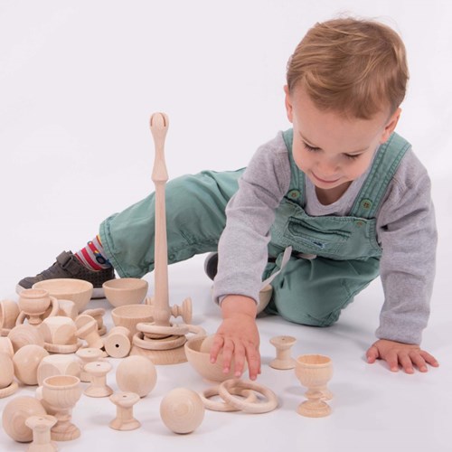 TickiT Objets en bois pour jeu heuristique - 63 pièces-2