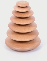 TickiT jouet boutons en bois - ensemble de boutons naturels 7 pièces