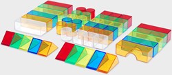 TickiT blocs de construction transparents - jouet coloré - 50 pièces
