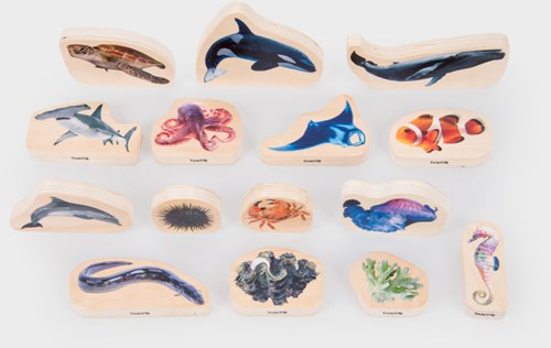 tickit Wooden Sea Life Blocks - Pk15
