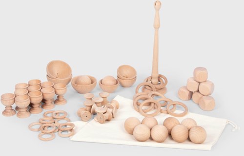 TickiT Objets en bois pour jeu heuristique - 63 pièces