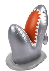 Sunnylife jouet requin arroseur gonflable 60 cm argent jardin