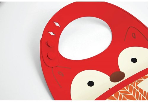 Skip Hop bavoir en silicone renard - pliable et flexible-3
