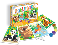 Sentosphère kit créatif Tableaux de sable Animaux Menacés pour enfants