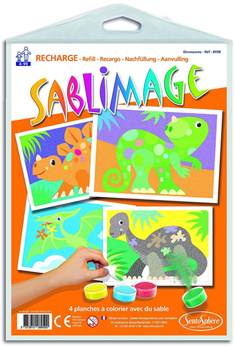 Sentosphère kit créatif Sablimage recharge Dinosaures 18x25 cm tableaux de sable