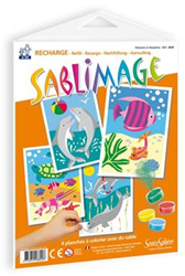 Sentosphère kit créatif Sablimage recharge poissons et dauphins 18x25 cm