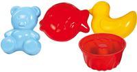 Gowi moules à sable set - jouets de plage colorés 4 pièces