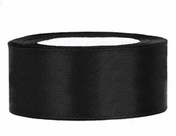 Hobbygroep ruban satin noir 25 mm 25 m bande créative luxe